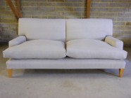 Square Arm Two Seater Sofa Stone Moleskin
